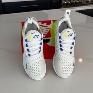 Nike Kids Air 270 White Blue Yellow Sneakers